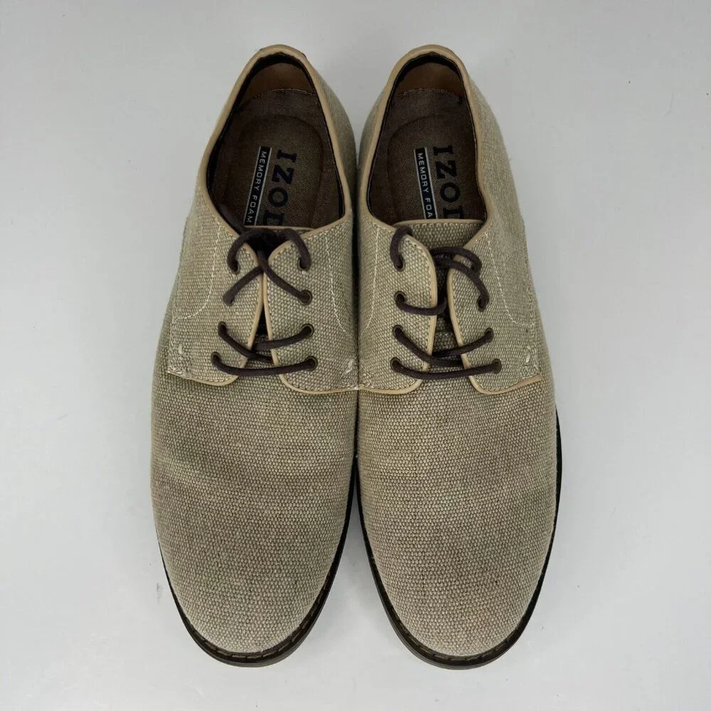 Izod Mens 016-0484 Oxford Smokey Beige Memory Foam Oxford Size 9.5M Dress Shoes